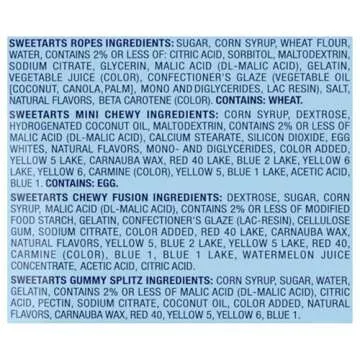 SweeTARTS Candy, Variety Mix, Cherry Punch Ropes, Mini Chewy, Gummies Fruity Splitz & Chewy Fusions 45 oz (92 Pieces)