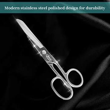 Newness Fabric Scissors, 7.24 Inch Professional Stainless Steel Sewing Scissors with Sharp Blade, Heavy Duty Fabric Tailor Leather Clothes Shears for Home, Office, Dressmaker, Silver
