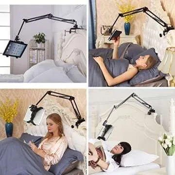 Foldable Phone Tablet Mount Holder - Aluminum Adjustable Design