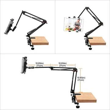 Foldable Phone Tablet Mount Holder - Aluminum Adjustable Design