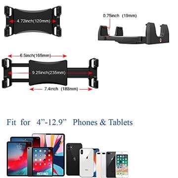 Foldable Phone Tablet Mount Holder – Aluminum Universal Flexible Tablet Bracket Mount Holder Adjustable and Compatible with 4-13 Inches Smartphones Tablets iPad/iPad Air/iPad Pro/Nintendo Switch