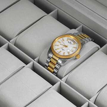 Elegant Hossejoy Leather Watch Box with Jewelry Drawer