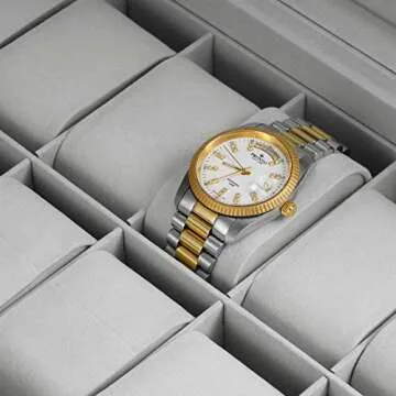 Elegant Hossejoy Leather Watch Box with Jewelry Drawer