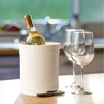 SZUAH Kitchen Ceramic Utensil Holder, Perfect Capacity Utensil Crock, for Kitchen Counter top & Dining Table (CREAM)…