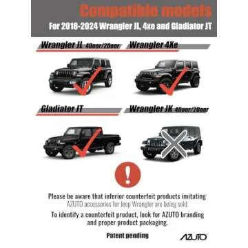 AZUTO Keyhole Covers for Jeep Wrangler (JL) / Gladiator (JT) 2018-2024 Door Security Accessories Key...