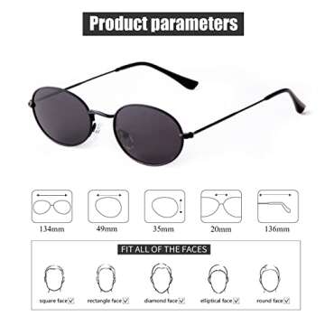 JUDOO Vintage Polarized Oval Sunglasses for Everyone