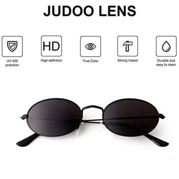 JUDOO Vintage Polarized Oval Sunglasses for Everyone