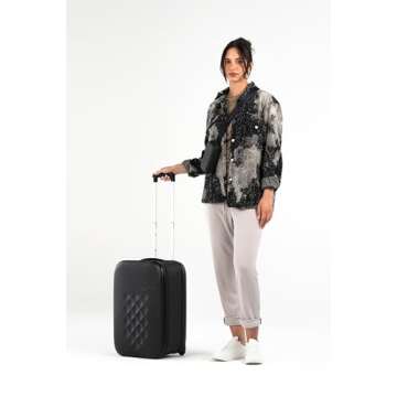 Rollink Flex Vega Cabin Collapsible Suitcase - Fully Collapsible, Hardshell, Silent, Coated Wheels for Smooth Gliding, Scratch, Water & Impact Resistant, Carry-On 21-Inch (10.5 Gal volume), Black