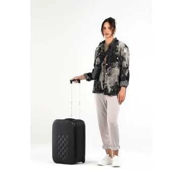 Rollink Flex Vega Cabin Collapsible Suitcase - Fully Collapsible, Hardshell, Silent, Coated Wheels for Smooth Gliding, Scratch, Water & Impact Resistant, Carry-On 21-Inch (10.5 Gal volume), Black