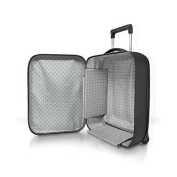 Rollink Flex Vega Cabin Collapsible Suitcase - Fully Collapsible, Hardshell, Silent, Coated Wheels for Smooth Gliding, Scratch, Water & Impact Resistant, Carry-On 21-Inch (10.5 Gal volume), Black