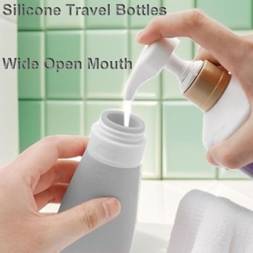 Vonpri Silicone Travel Bottles, Leak Proof & Refillable