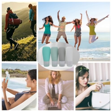 Vonpri Silicone Travel Bottles, Leak Proof & Refillable