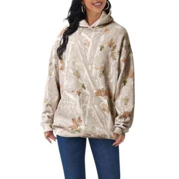 Dsewpaur Camo Fleece Hoodie For Men Women Long Sleeve Drop Shoulder Oversized Hooded Sweatshirt Pull...