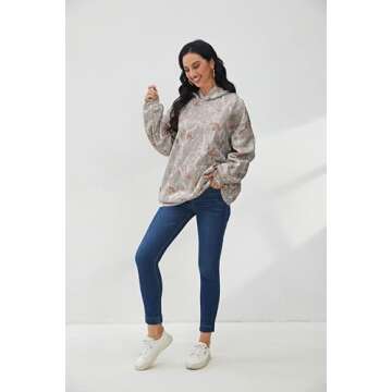 Dsewpaur Camo Fleece Hoodie For Men Women Long Sleeve Drop Shoulder Oversized Hooded Sweatshirt Pullover With Pocket