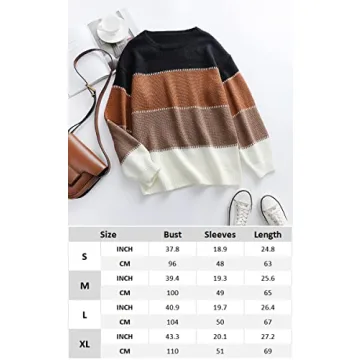 Casual Long Sleeve Color Block Sweater for Women