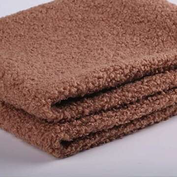 HANGSHANG Decorativ Brown Faux Fur Throw Pillow Covers Super Soft Wool Pillow Cases Cushion Covers for Sofa Bedroom Living Room Boucle Pillow Covers 18x18 Inch Pack of 2 (No Inserts)