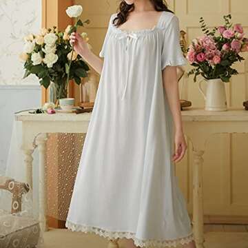 Lu's Chic Victorian Nightgown Vintage Cotton Sleepwear