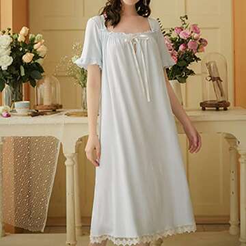 Lu's Chic Victorian Nightgown Vintage Cotton Sleepwear
