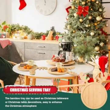 Christmas Wooden Appetizer Tray Deer Antler Serving Platter