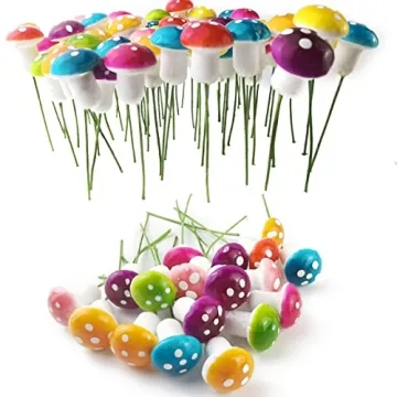 Colorful Miniature Mushrooms for Engaging Garden Crafts