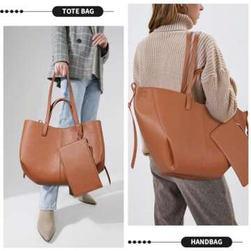 Stylish ANKICK Tote Bag for Women - Chic Vegan Leather Handbag