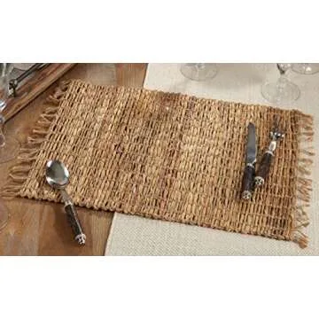 Fennco Styles Water Hyacinth Placemats Set of 4 for Dining