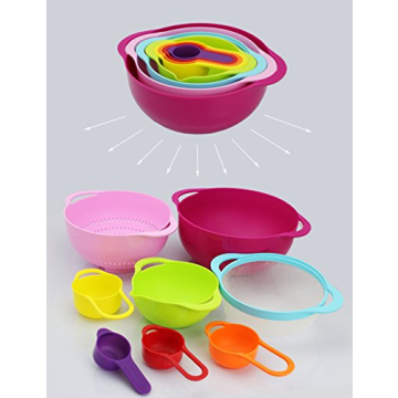 Colorful 8 PCS Mixing Bowl Set for Cooking & Baking