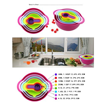 Colorful 8 PCS Mixing Bowl Set for Cooking & Baking