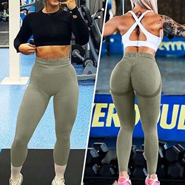 SZKANI Butt Lifting Leggings for Women Booty High Waisted Workout Yoga Pants Scrunch Butt Gym Seamle...