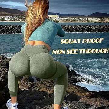 SZKANI Butt Lifting Leggings for Women Booty High Waisted Workout Yoga Pants Scrunch Butt Gym Seamless Booty Tight((C-Seamless)-Olive Green,Small)