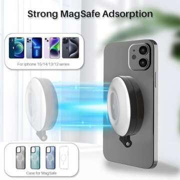 SENWOW Phone Ring Light - Magnetic Selfie Light with Adjustable Brightness