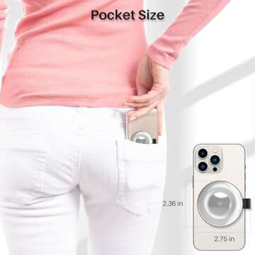 SENWOW Rechargeable Magnetic Selfie Light with 3 Modes