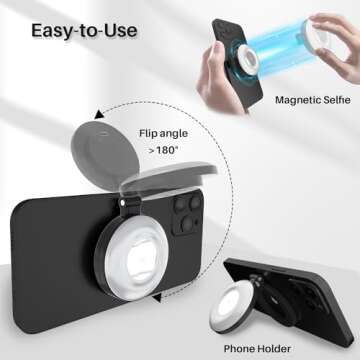 SENWOW Rechargeable Magnetic Selfie Light with 3 Modes