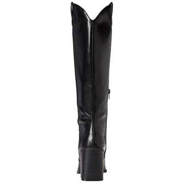 The Drop Women's Cassandra Knee-High Western Boot, Black, 7