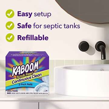 Kaboom 3-Pack Refill – Kaboom Scrub Free! Continuous Clean with OxiClean