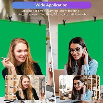 Faichee Green Screen Backdrop with Stand Kit 5 X 6.5ft, Portable Green Screen Stand with Chromakey GreenScreen Background and 4 Spring Clips for Streaming, Gaming, Zoom, Video