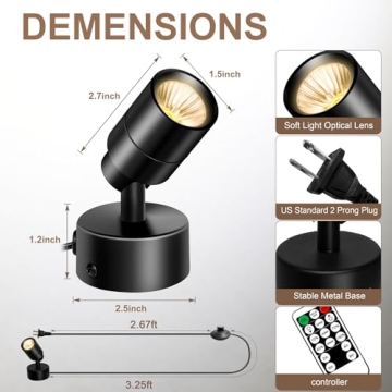 FZWLE Dimmable Spot Lights with Remote Control & Timer