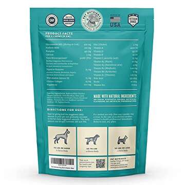 10 in 1 Dog Multivitamin with Glucosamine & PurforMSM - Daily Dog Vitamins for Hip & Joint, Skin & Coat, Digestion, Brain Health - Contains Salmon Oil, Chicken Collagen, Probiotics & More - 90 Chews