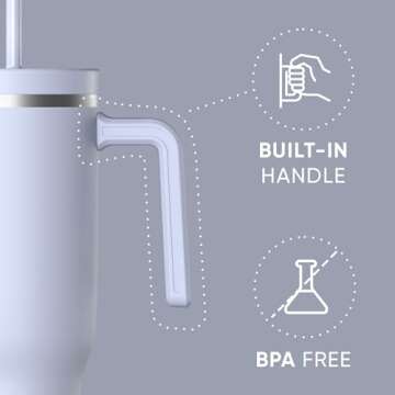 Hydrapeak Voyager 40 Oz Stainless Steel Tumbler with Handle, Insulated Water Bottle With Straw & Lid...