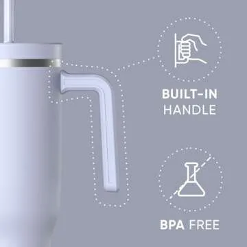 Hydrapeak Voyager 40 Oz Stainless Steel Tumbler with Handle, Insulated Water Bottle With Straw & Lid...