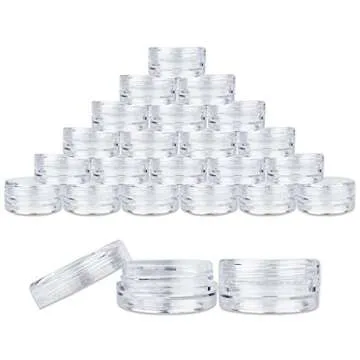 Beauticom 50 Clear Plastic Jars for Craft and Beauty