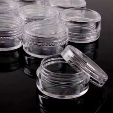 Beauticom 50 Clear Plastic Jars for Craft and Beauty
