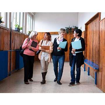 SKYDUE Expanding File Folder 5 Pockets ,Letter A4 Paper Accordion Document Organizer (Blue)