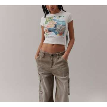 Y2k Graphic Baby Tees Women Teen Girl Fruit Print Crop Top Short Sleeve Slim Fit Vintage Aesthetic T Shirt Clothes (White Blue Letter, s)