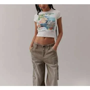 Y2k Graphic Baby Tees Women Teen Girl Fruit Print Crop Top Short Sleeve Slim Fit Vintage Aesthetic T Shirt Clothes (White Blue Letter, s)