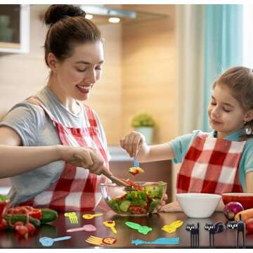 KDNZYIM Animal Food Picks for Kids - 55 Pcs Cute Cartoon Fruit Toothpicks for Bento Box, Lunch, Snac...