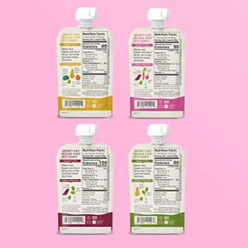 Serenity Kids 6+ Months Baby Food Pouches Puree Made with Ethically Sourced Meats & Organic Veggies - No Sugary Fruits or Added Sugar - 3.5 Oz BPA & Allergen Free Pouch- Baby Puree Variety Pack