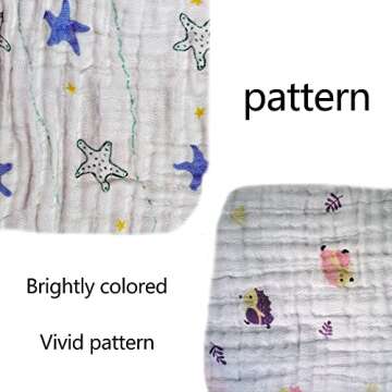 Baby Wash Cloth Baby Towels and washcloths 5 Pack Muslin Baby Washcloths Super Soft Newborn Bath Fac...