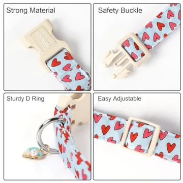 Stylish DOGWONG Valentine Dog Collar for Any Dog