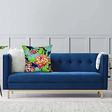 Chinoiserie Navy Pink Throw Pillow Covers for Elegant Decor